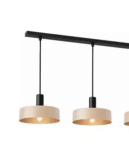 Svietidlá Keter Lighting Luster na lanku LATTE 3xE27/60W/230V béžová/čierna 2979