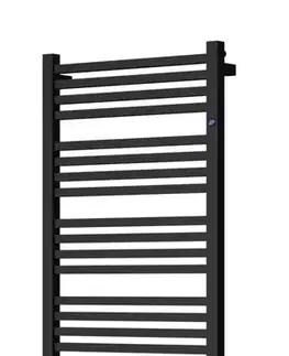 Radiátory do kúpeľne Instalprojekt - Kúpeľňový radiátor STICK čierna farba - Farba radiátora - Čierna, Rozmer radiátora - 400 × 1110 mm, výkon 452 W, Typ pripojenia - Stredové 50 mm RADSTI401131SP