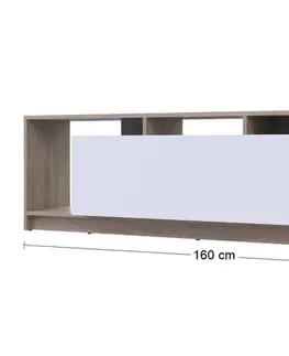 TV stolíky NABBI Ulfet U1 tv stolík dub sonoma / biela