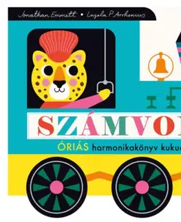 Leporelá, krabičky, puzzle knihy Számvonat - Óriás harmonikakönyv kukucskálókkal! - Jonathan Emmett,Ingela P. Arrhenius