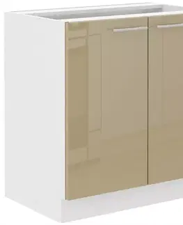 Kuchynské skrinky stojace Kuchynská skrinka Lara 80d 2f Bb Mdf Cappucino lesk
