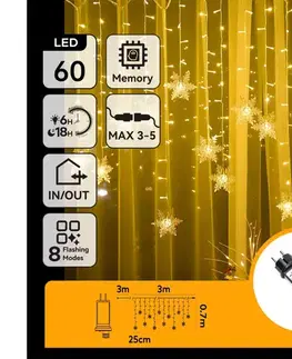 LED osvetlenie  B.V.  - LED vonkajší vianočný reťazec 120xLED/6W/230V/8 funkcií 3x0,7m IP44 teplá biela+DO B10303S77