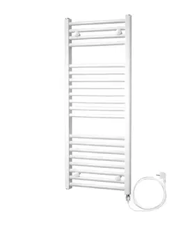 Radiátory do kúpeľne Mereo Vykurovací rebrík rovný 450x1330 mm, biely, elektrický MT02E