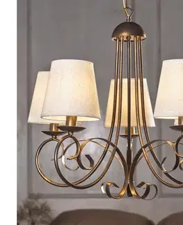 Svietidlá ONLI - Luster na reťazi POMPEI 5xE14/6W/230V bronzová 4885/5BP