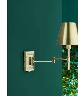 Svietidlá Där Lighting Där Lighting KEN0775 -Flexibilné nástenné svietidlo KENSINGTON 1xE14/25W/230V mosadz KEN0775