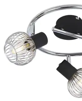 Stropná svetla Špirálová stropná lampa 3X40W E14 čierna/chróm OSLO
