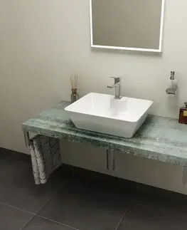Kúpeľňový nábytok SAPHO - AVICE doska pod umývadlo 90x50cm, hrúbka 5cm, Aquamarine AV096
