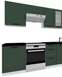 Modulový kuchynský nábytok Kuchynská linka 180/240 zelená mat bez dosky