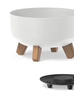 Kvetináče a truhlíky NABBI DGRL300L plastový kvetináč na nožičkách 28,5 cm biela