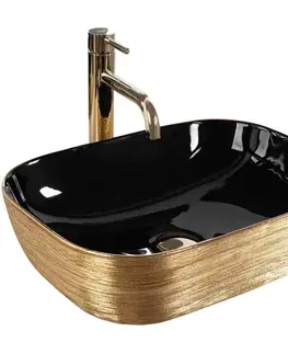 Umývadlá REA - Umývadlo na dosku Belinda BLACK GOLD BRUSH REA-U8780