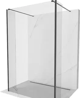 Sprchové dvere MEXEN/S - Kioto Sprchová zástena WALK-IN voľne stojaca 100 x 30 x 30, transparent, čierna 800-100-030-222-70-00-030