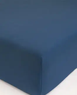 Plachty MKLozkoviny.sk Jersey plachta s elastanom Deluxe 220 × 200 cm – namornícka modrá