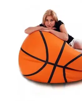 Sedacie vaky a kocky Sedací vak basketbalová farebná lopta ekokoža TiaHome