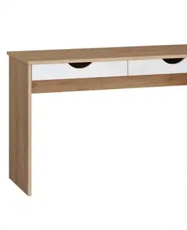 Moderné kancelárske stoly Písací stôl  Tymeo 2s D.craft zlatý+Biely Lesk