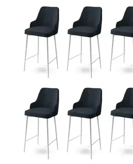 Barové stoličky Bar Stool Set (6 Pieces) Enox - Anthracite, White