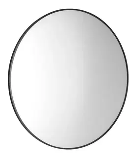 Kúpeľňový nábytok SAPHO - AROWANA guľaté zrkadlo v ráme priemer 90cm, čierna mat AWB090