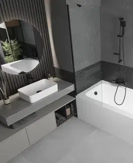 Sprchové dvere MEXEN/S - Vega obdĺžniková vaňa 180 x 80 cm s panelom + vaňová zástena 60, transparent, čierna 550118080X9506000070