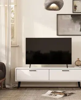 TV stolíky DRILL TV stolík na nožičkách, biela