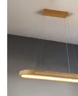 Svietidlá BRILAGI - Drevený LED luster UMEA WOOD na lanku, 30W, 230V, 70x20 cm BRI450