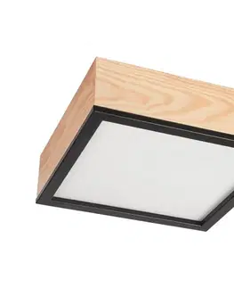 Svietidlá  Stropné svietidlo NATURAL SQUARE 2xE27/15W/230V 31x31 cm borovica/čierna LD-PD-9.4/SOSNA/CZARNY