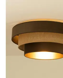Svietidlá  Stropné svietidlo WENTA 1xE27/60W/230V pr. 50 cm hnedé/juta H0841