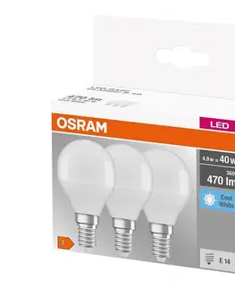 LED osvetlenie SADA 3x LED Žiarovka P40 E14/4,9W/230V 4000K - Osram 4058075429727
