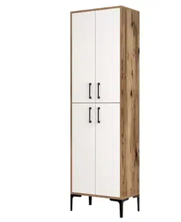 Šatňové skrine Viacúčelová skrinka Berlin A - Walnut, White