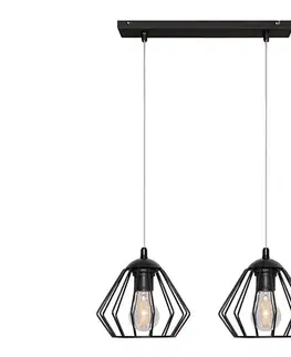 Svietidlá  Luster na lanku AGAT 2xE27/15W/230V W-L 1300/2 BK