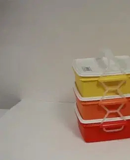 Dózy na potraviny Kinekus Obedár plastový, 3x1,2L, hranatý