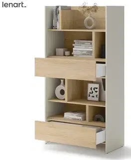Nábytok Dig-net nábytok Regál Lenart BED CONCEPT BC-27 | kašmír / dub nagano