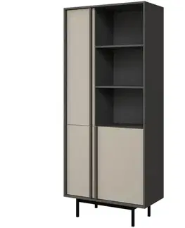Vitríny v podkrovnom štýle Vitrína Alsy 2 Svetlobéžová/Antracit