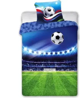 Obliečky Obliečky bavlnené Deluxe 3D 200x140cm+90x70cm Futbal gól Faro Tiahome
