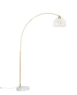 Oblúkové lampy Moderná oblúková lampa mosadz s priehľadným sklom - Arc