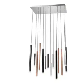 Svietidlá Redo 01-2057 - LED Luster na lanku MADISON 14xLED/4W/230V lesklý chróm/čierna/meď 01-2057