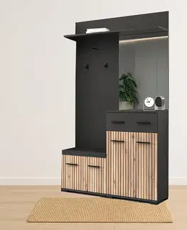 Predsieňové zostavy SAMBRE malá predsieňová zostava, dub Artisan/antracit