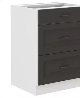 Kuchynské skrinky stojace Kuchynská skrinka STILO grafit mat/biely 60d 3s bb