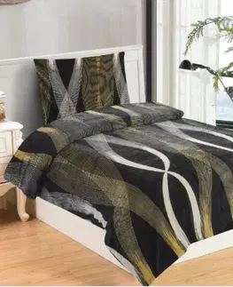 Obliečky Mikroplyšové obliečky Zlatá stuha 200x140cm+90x70cm TiaHome