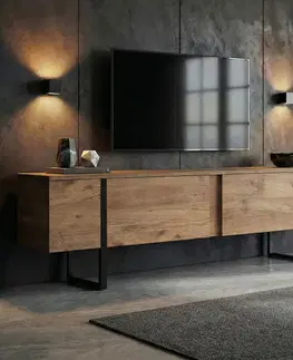 TV stolíky ROME TV stolík na nožičkách, borovica Atlantic/čierna