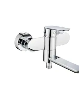 Kúpeľňové batérie Mereo Vaňová nástenná batéria so sklopným ramienkom, Viana, bez príslušenstva, 150 mm, chróm CBE90203
