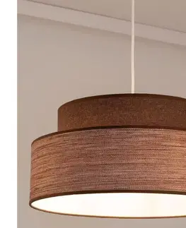 Svietidlá  Luster na lanku GRACE 1xE27/60W/230V pr. 40 cm hnedá/béžová 0604