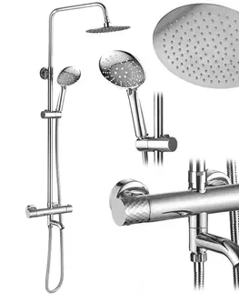 Sprchy a sprchové panely REA - Sprchová sada s termostatom LUNGO Diamond - Chrome REA-P5961