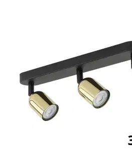 Svietidlá  LED RGBW Stmievateľné bodové svietidlo TOP 3xGU10/6,5W/230V 2700-6500K čierna/zlatá TK6032+3xAI0589