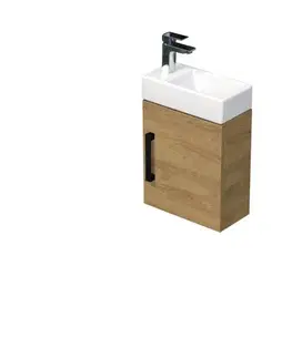 Kúpeľňový nábytok Kúpeľňová skrinka s umývadlom SAT Cube Way 40x47,5x20 cm dub Hickory mat CUBE320401DCDH CUBE320401DCDH