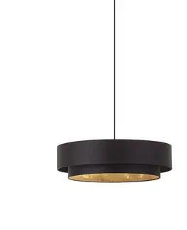 Závesné svietidlá Moderné závesné svietidlo čierne 50cm 3-svetlá - Drum Duo