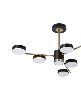 Svietidlá  LED Luster na tyči 6xLED/7W/230V + LED/6W 3000-6000K pr. 69 cm zlatá/čierna W-N6369/6