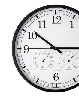 Predlžovacie káble  Nástenné hodiny s teplomerom a vlhkomerom pr. 30 cm 1xAA čierna/biela PZTW