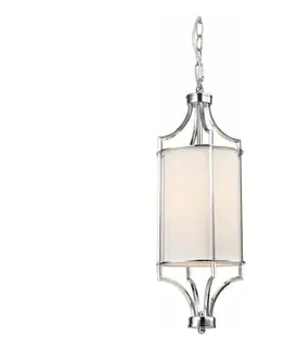 Svietidlá Open Design OR80551 - Luster na reťazi LUNGA 1xE27/15W/230V lesklý chróm/biela OR80551