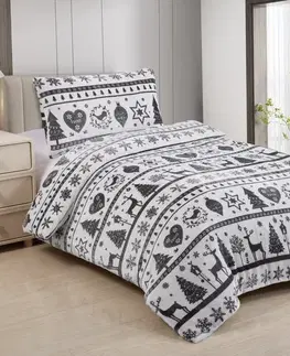 Obliečky Mikroplyšové obliečky Vianoce 200x140cm+90x70cm TiaHome