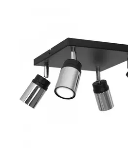 Svietidlá  Bodové svietidlo NEST 4xGU10/8W/230V čierna/chróm 1791