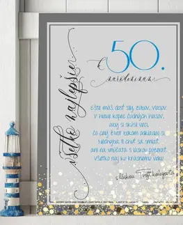 Tabuľky s venovaním (darčeky) Darček pre kamaráta - Tabuľka - Blahoželanie k 50-tke